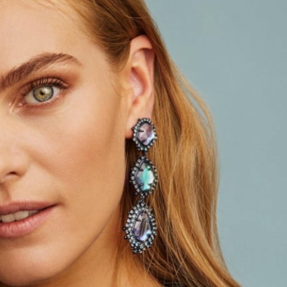 HOST PIC KENDRA SCOTT COLOR CHANGING ARIA 14K DROP DICHROIC GLASS EARRINGS